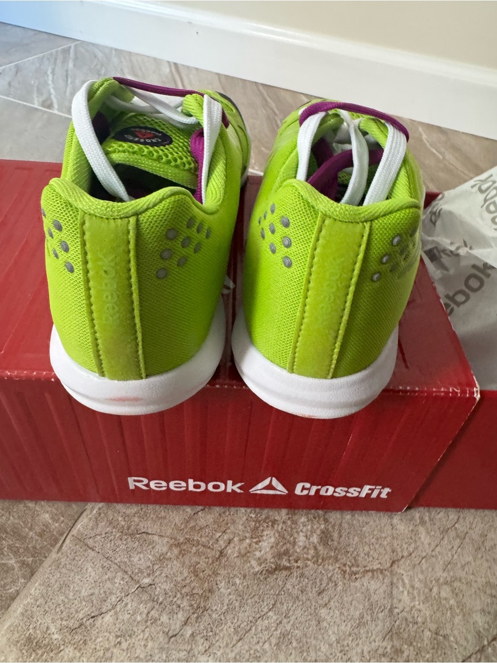 Reebok RARE Nano 2.0 Women's Neon Green and Purple size 8 NWT - Picture 6 of 10